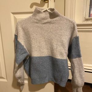 Blue and gray sweater
